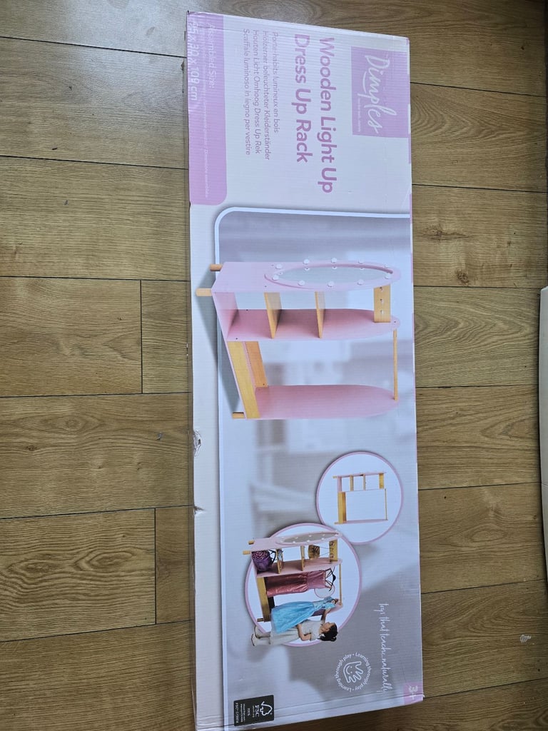 Wooden light up dress up rack