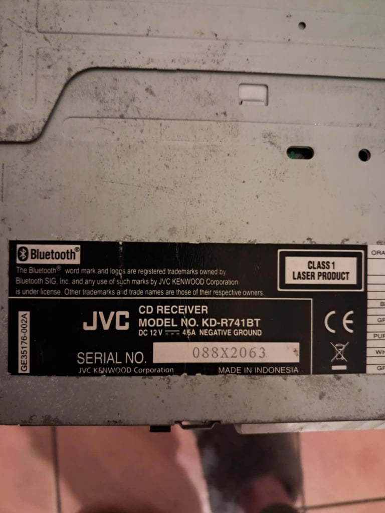 JVC car stereo with 12" sub and amp