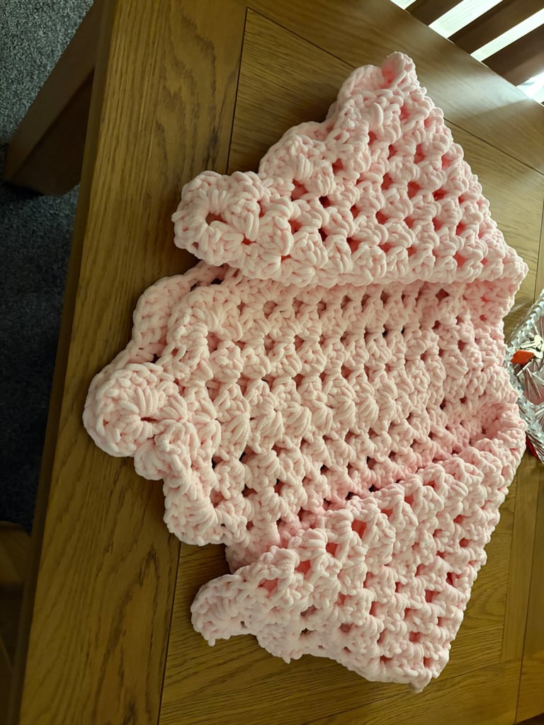Hand crochet baby blanket 