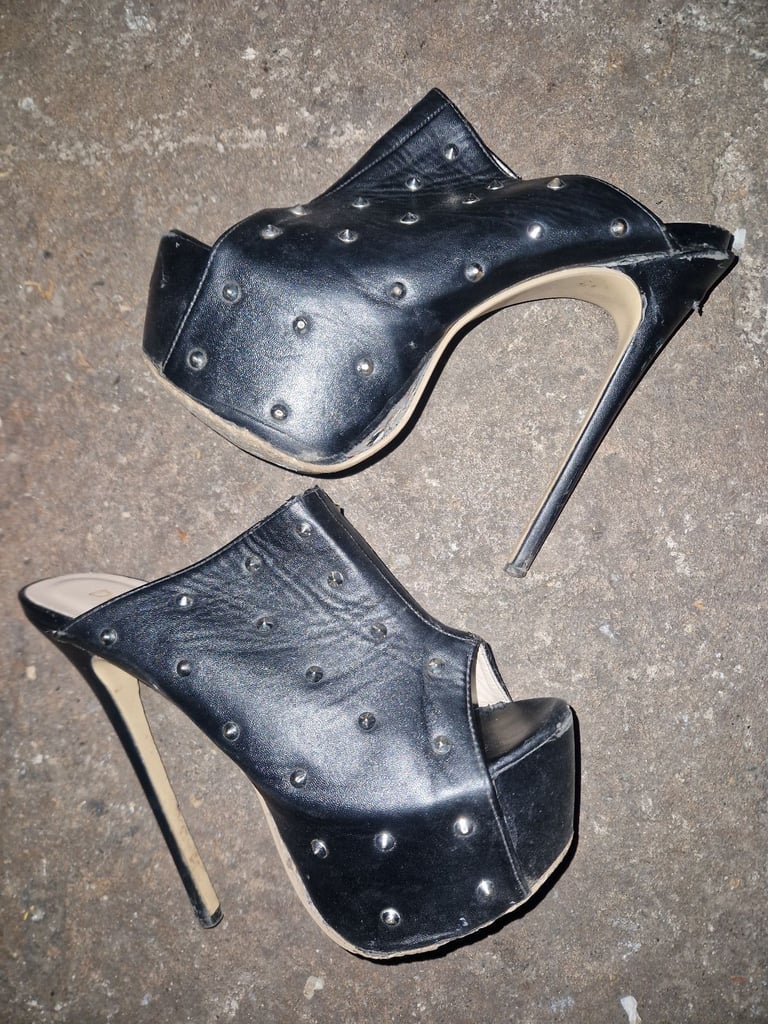image for Size 9 42 stiletto  high mules platform shoes