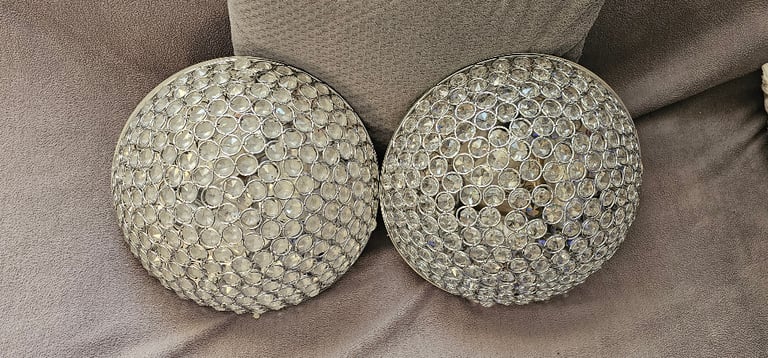 Crystal Dome Ceiling Lights ×2