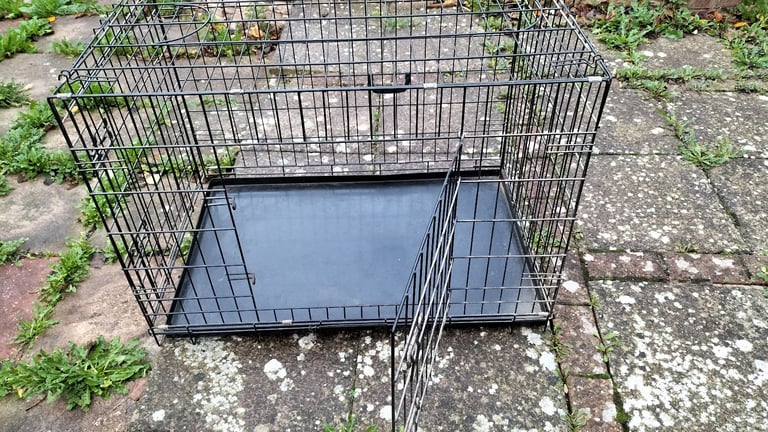 Large dog cage with two opening doors 