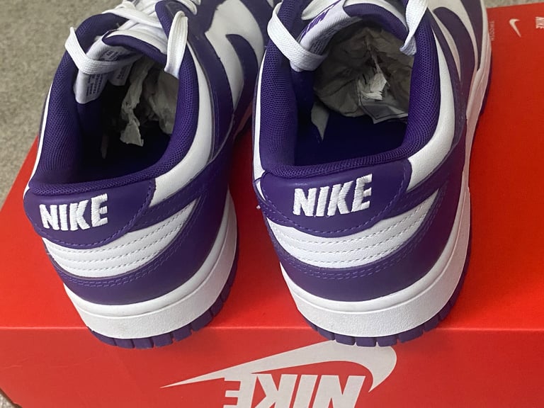  Nike Dunk Low Retro Shoes/Trainers,9(UK),White/Court Purple,New with Box