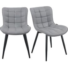 NUOKE 2Pcs Dining Chair Upholstered Seat PU Kitchen Chair Height Adjus
