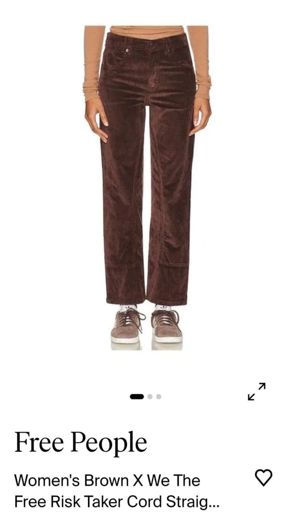 Free People Risk Taker Cord Straight Choclate Cords