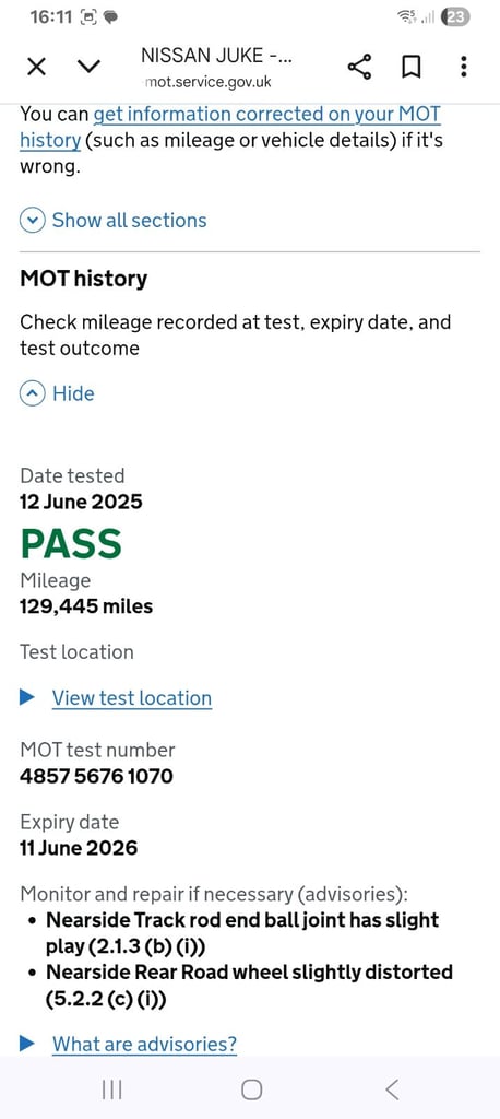 Nissan, JUKE, Hatchback, 2013, Manual, 1618 (cc), 5 doors