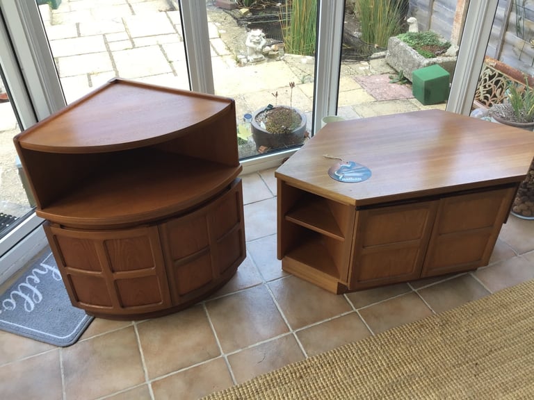 Nathan teak TV stand and corner units