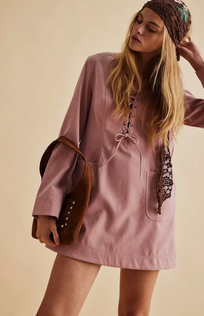 image for Free People Bradley Suede Mini Dress Pink