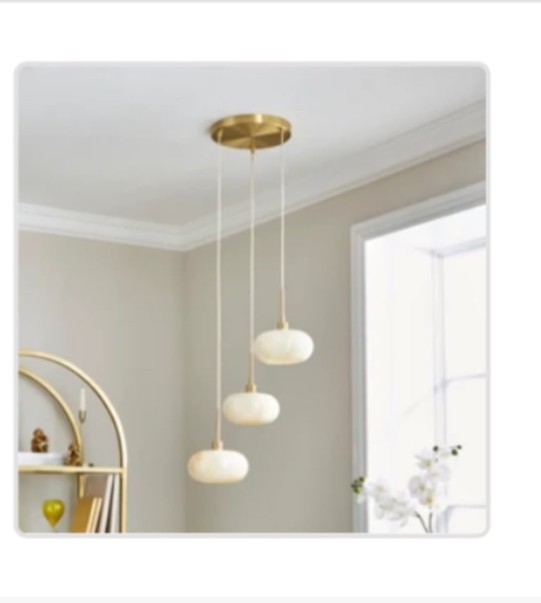 NEW Dunelm Lacey Alabaster Glass Cluster Ceiling Light - Gold £40
