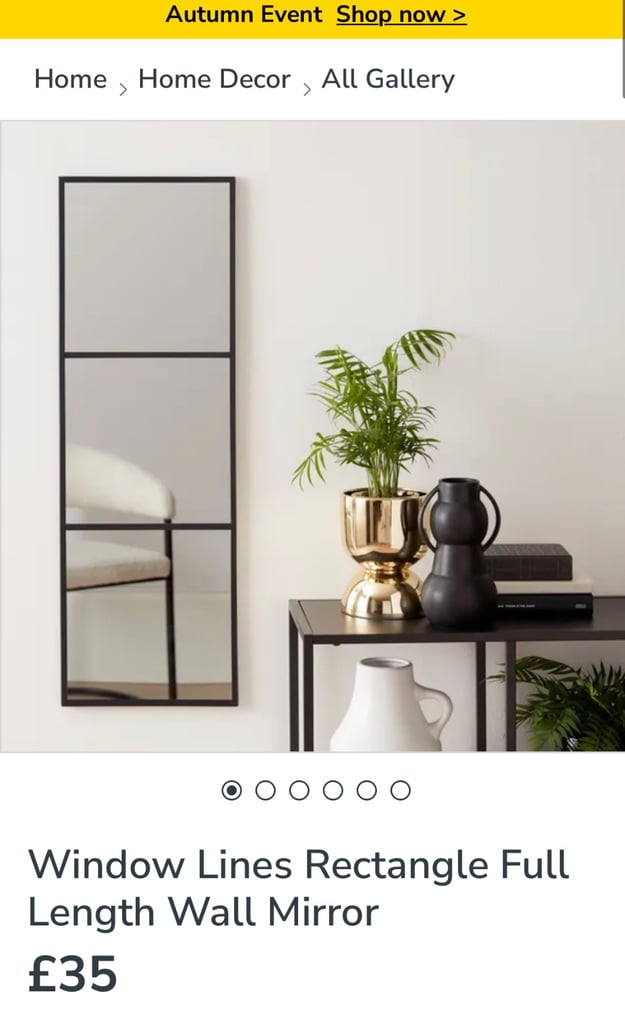 Dunelm window pane mirror 