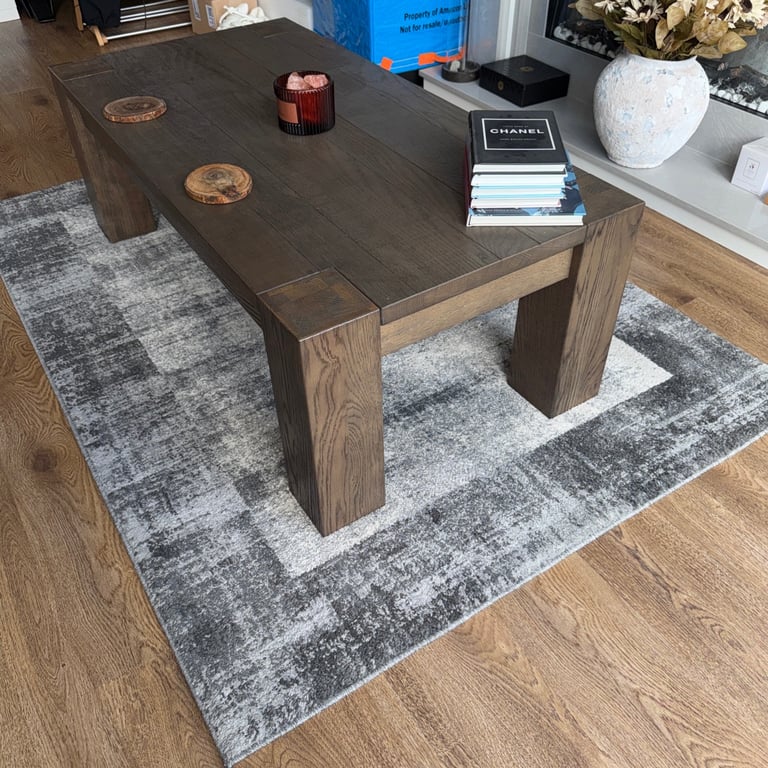 Bentley Designs Grey Logan Fumed Oak Coffee Table