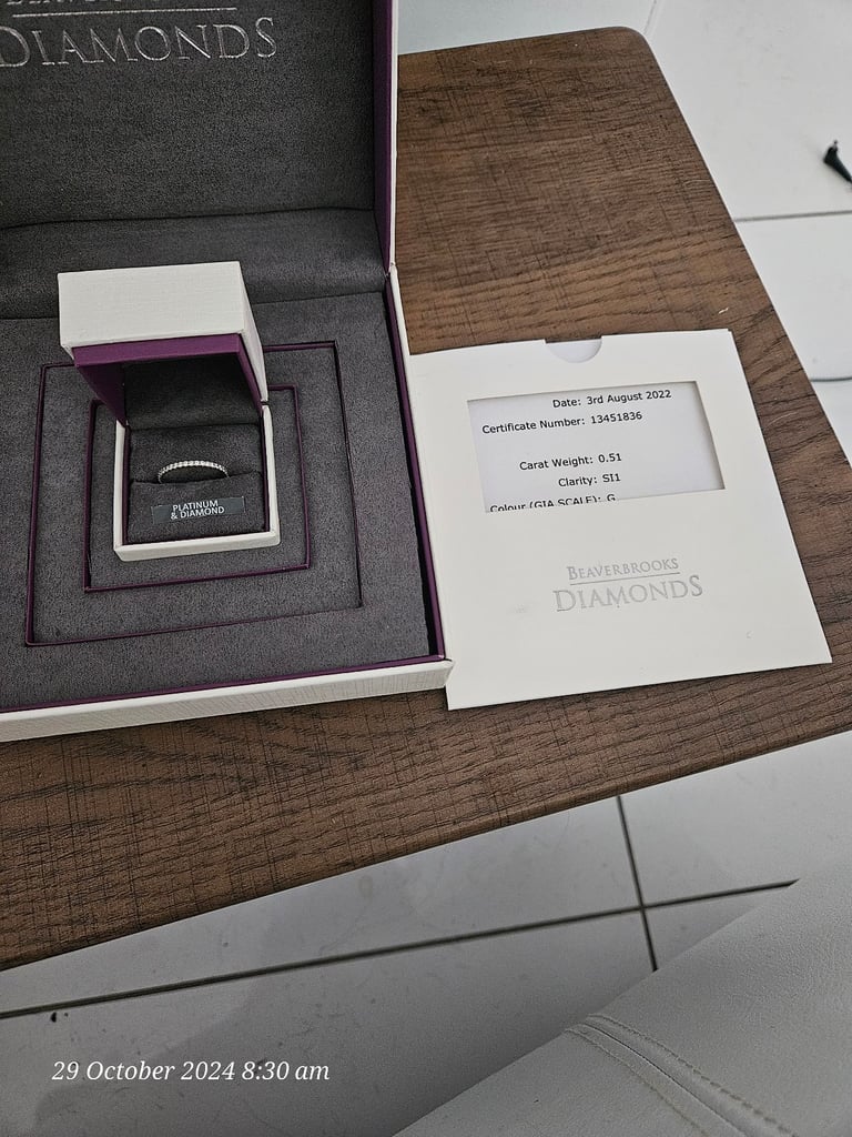 Beaverbrooks full diamond eternity ring size M 