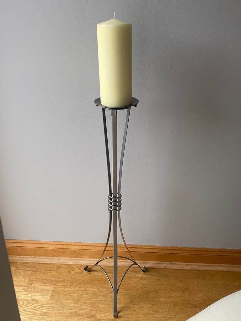 John Lewis Floorstanding Candleholder with Large Pillar Candle - Ideal for Christmas!
