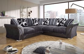 Same Day Delivery Option AVailable for Shannon Corner and 3 and 2 Sofa Set Black and Grey Color