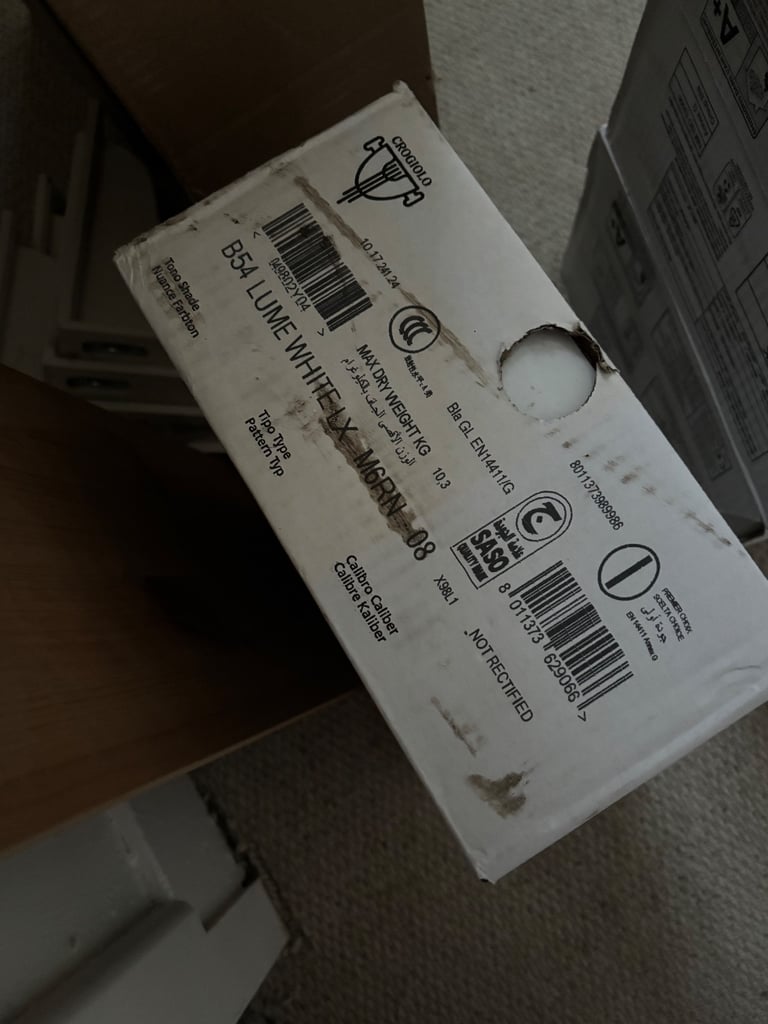 image for 2x packs of Mandarin stone Hoxton White Gloss Porcelain rectangle metro tiles