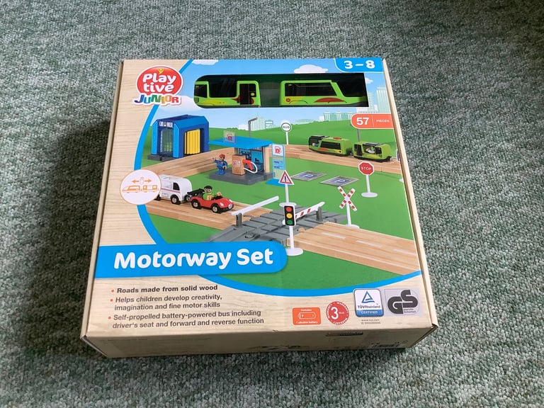image for Wooden Motorway Set, 57 piece set, Age 3-8 years