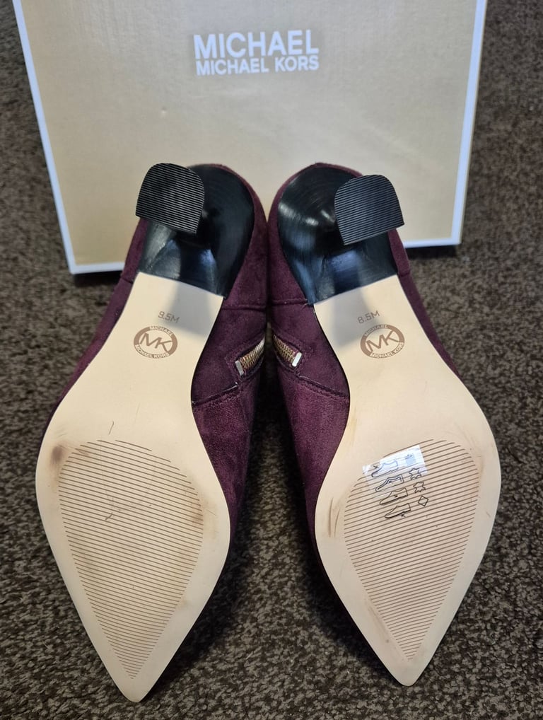 MICHAEL KORS CLARA MID BOOTIE MERLOT SUEDE UK6 RRP£245