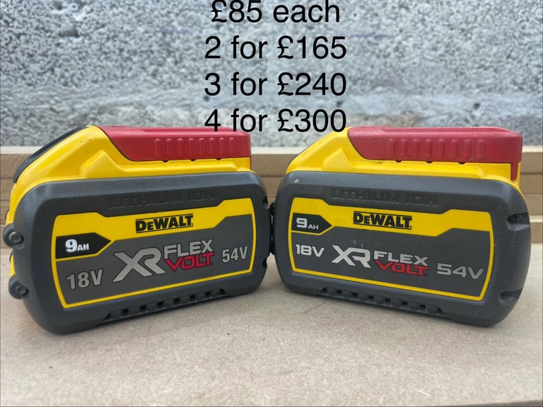 Dewalt 9Ah Flexvolt batteries 