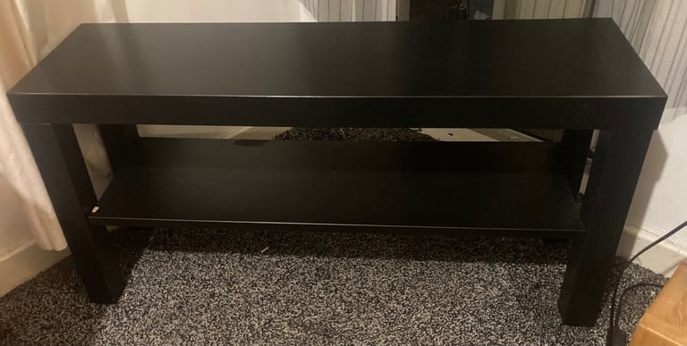image for Black Wooden Side Table With Storage Shelf. Preowned. Collection G52