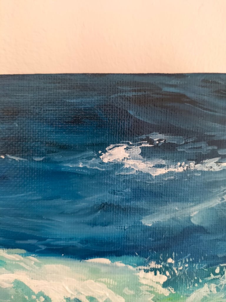 Seascape oil painting hand made completely