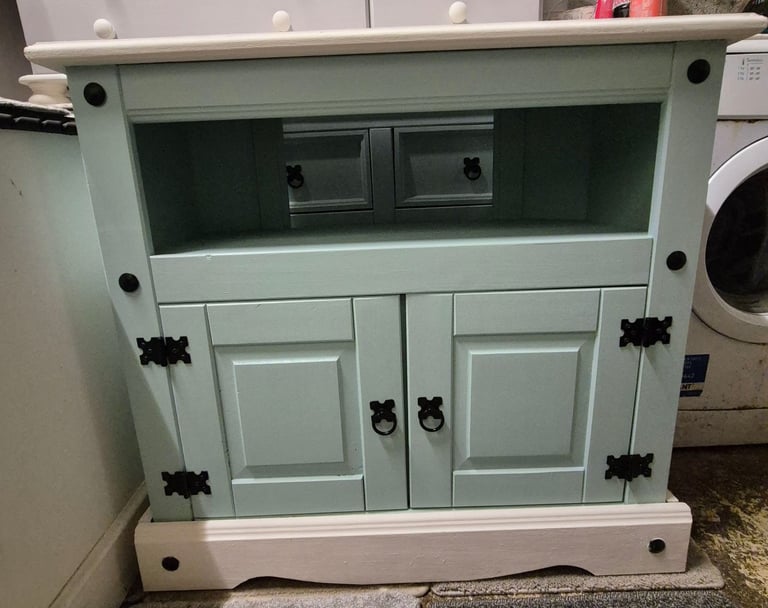 image for Stunning Duck Egg Blue & Antique White TV Unit 