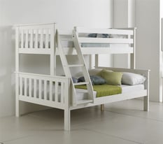 image for Wooden Triple Bunk Bed White In Stock