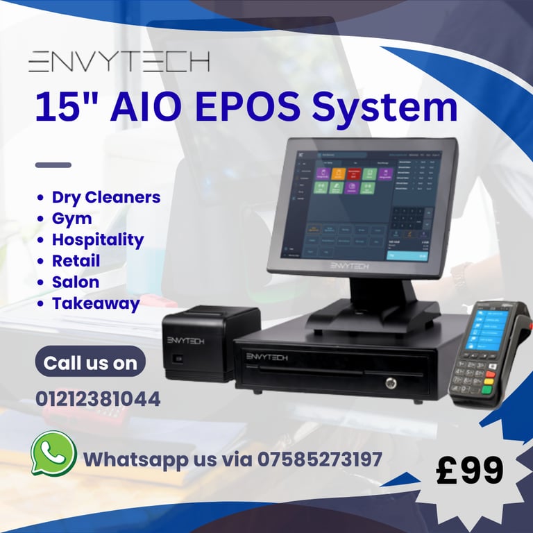 Full Touchscreen EPOS System for Hospitality POS Cash Register Till Bar Pub Cafe Restaurant