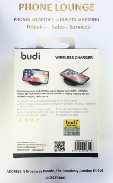 Budi Wireless Fast Charger with Stand- 15Watt