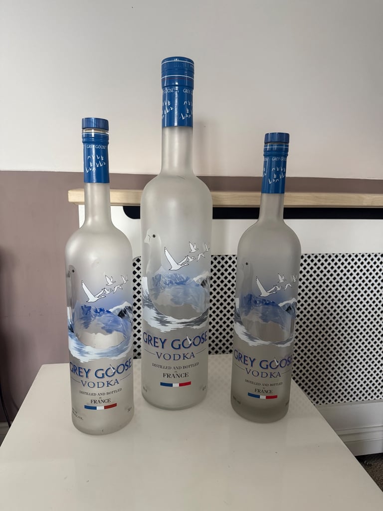 Empty grey goose bottles 