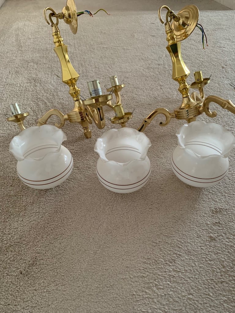 image for Two Solid Brass Ceiling Centre Pieces