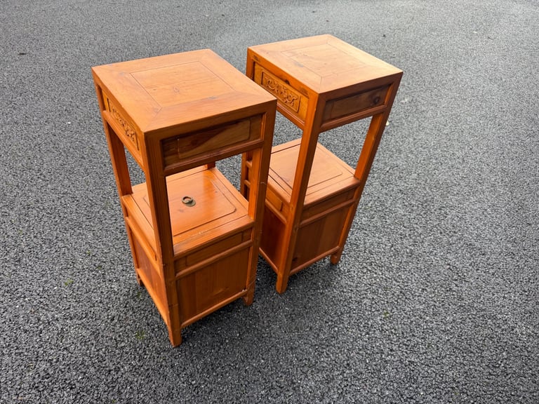 Solid Wood oriental Bedside Cabinets Possible Delivery 31 x 31 and 83 high