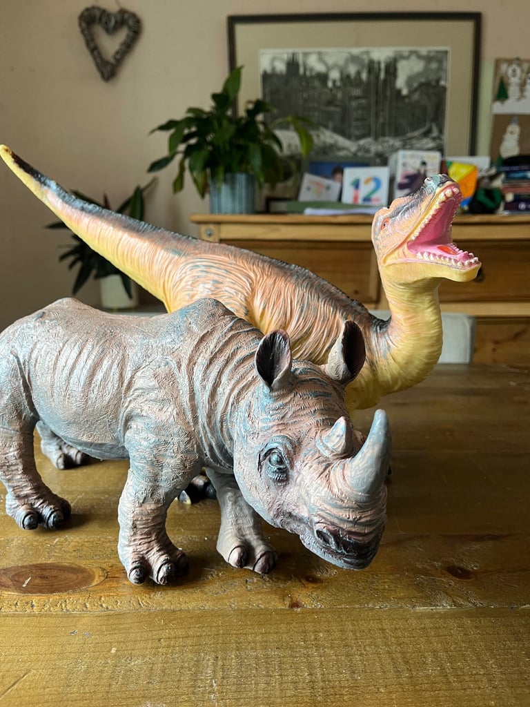 Large squishable hippo & dinosaur 