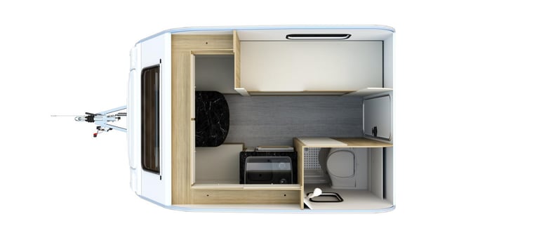 Freedom Wayfarer Quad - Small family caravan for four with bathroom