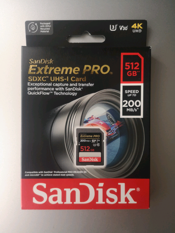 Genuine SanDisk Extreme PRO 512gb SDXC UHS-I SD card brand new