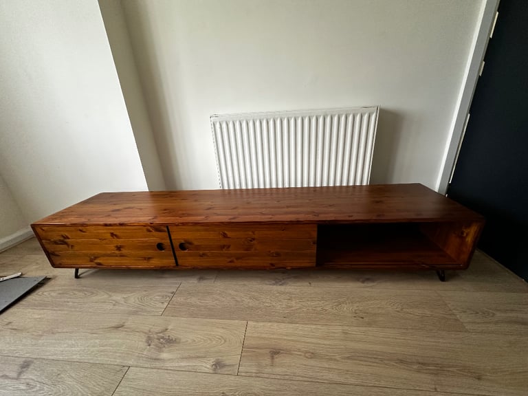Handmade wooden TV unit cabinet with Japanese style joints