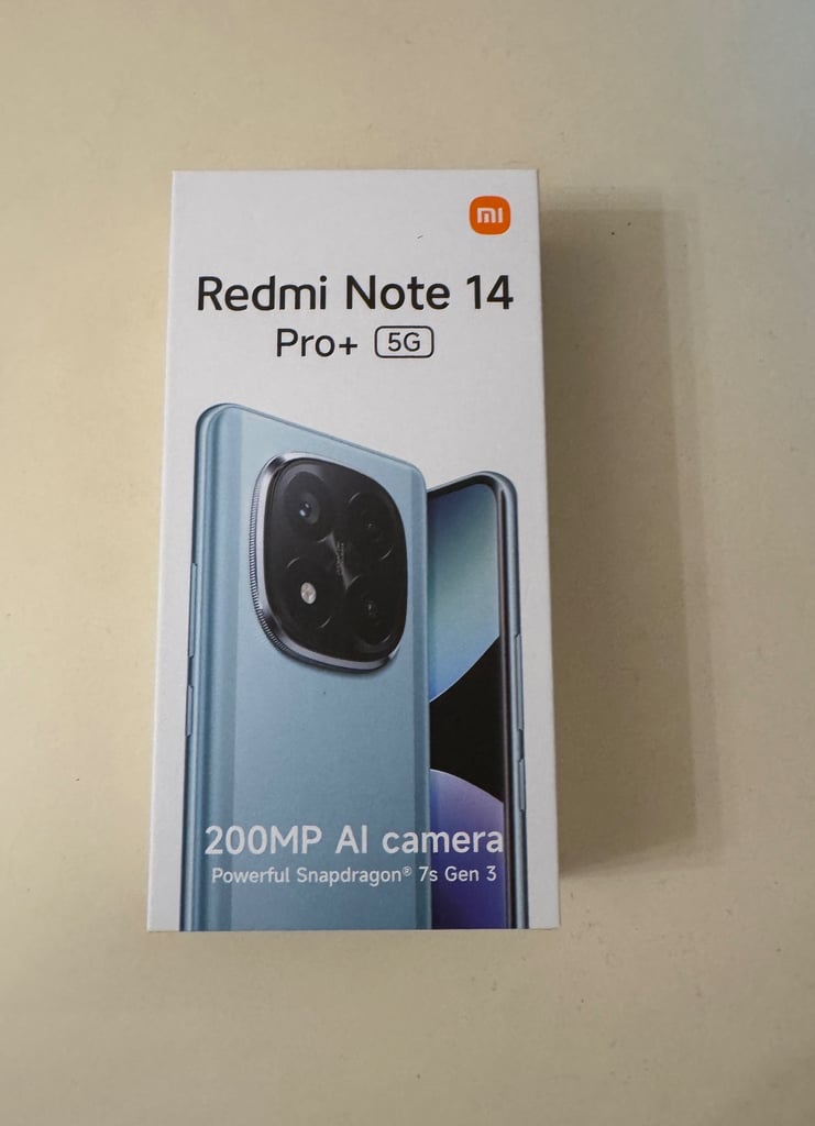 image for Xiaomi Redmi Note 14 Pro + 5G, Unlocked,Dual Sim, 8gb/256gb ram, Midnight Black BNIB