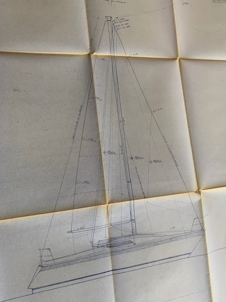 Holman & Pye Yacht Designers Plan 152-UFO 27 Cruiser & Racer Vintage Boat Blueprints 