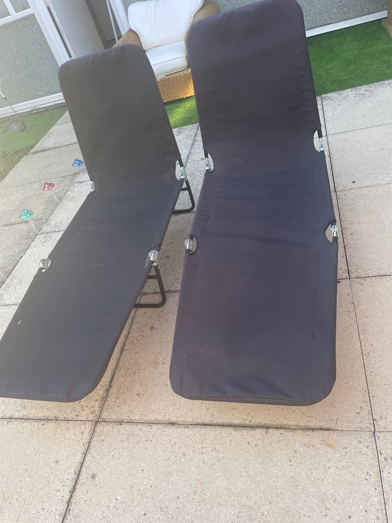 X2 black next sun loungers 