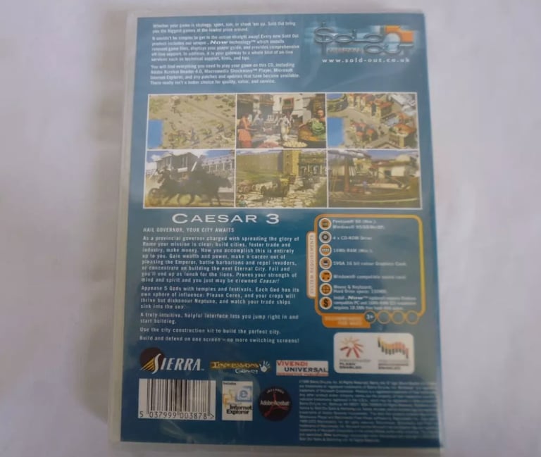 CAESAR III 3 PC Cd Rom NEW and SEALED 1999 vintage game - still sealed 