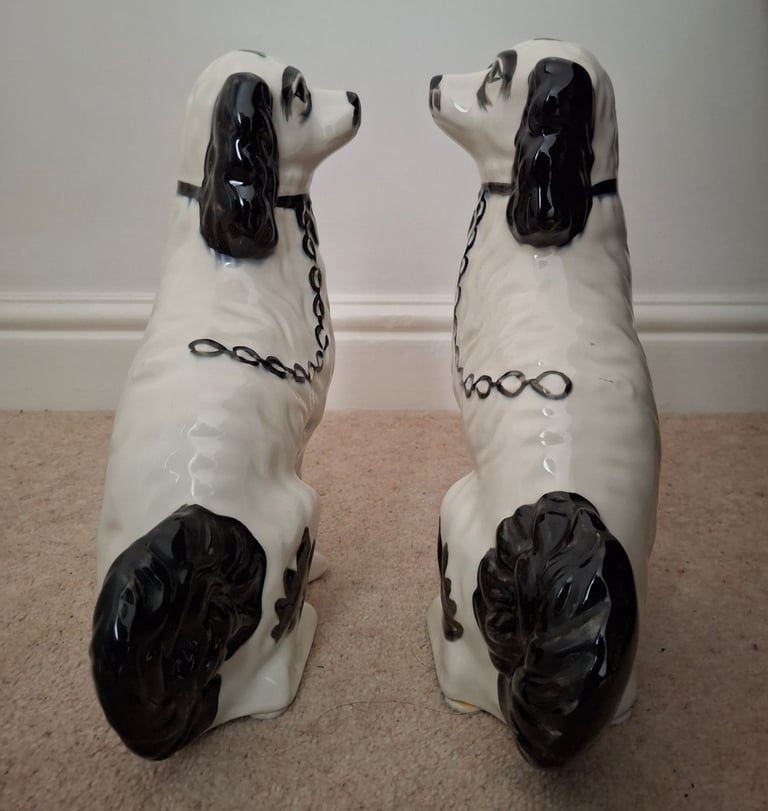 Vintage Staffordshire King Charles Spaniel Style Dog Ornaments