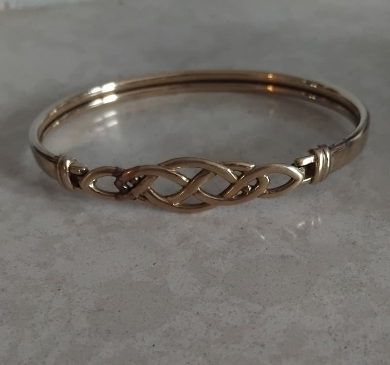 Gold Plated Celtic Style Bangle