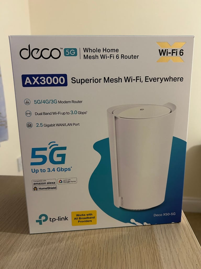 image for TP-Link Deco X50-5G AX3000 Whole Home Wi-Fi 6 Mesh 5G Dual-Band Sim Free Router
