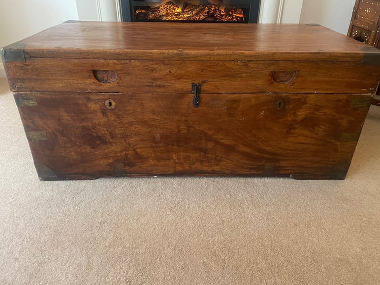Antique Camphorwood campaign Trunk/Chest - 19th Century 