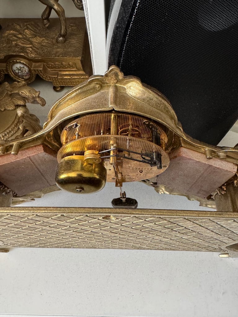 Brass mantle clock (brass &marble)Carl Westh Geneva model Putney, London