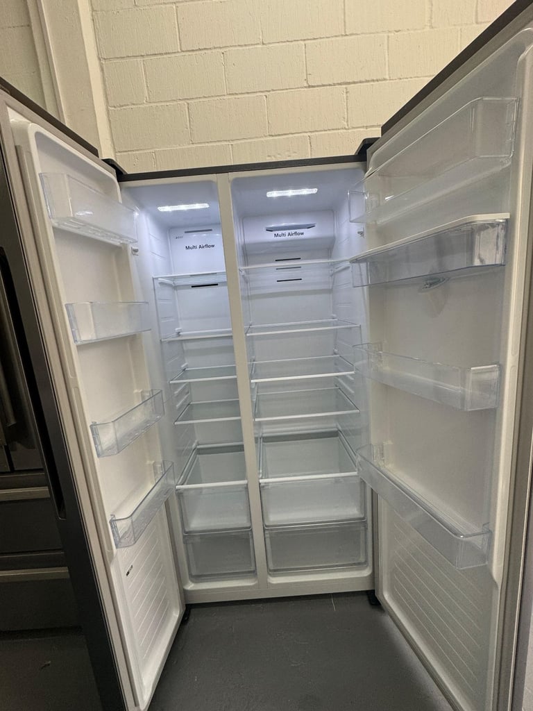 Fridgemaster American Style Fridge Freezer – 519L Silver - Free Same Day Delivery