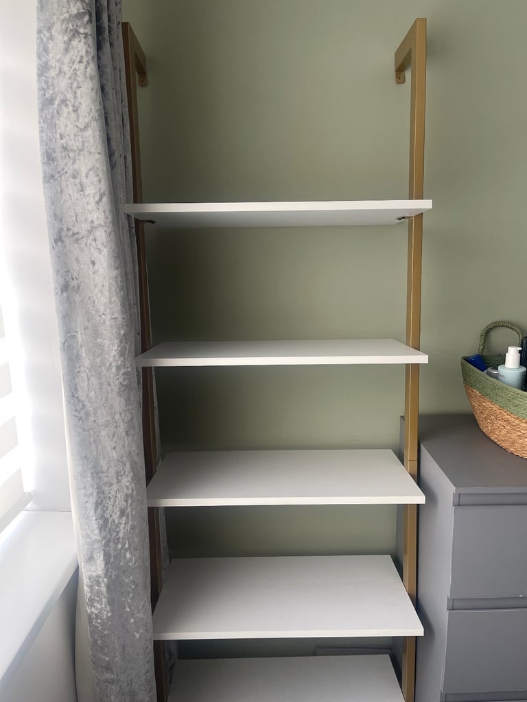 6ft Matt Gold and White shelf 