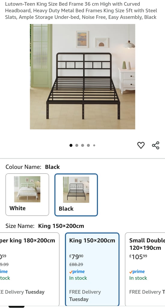 image for King metal bed frame for sale