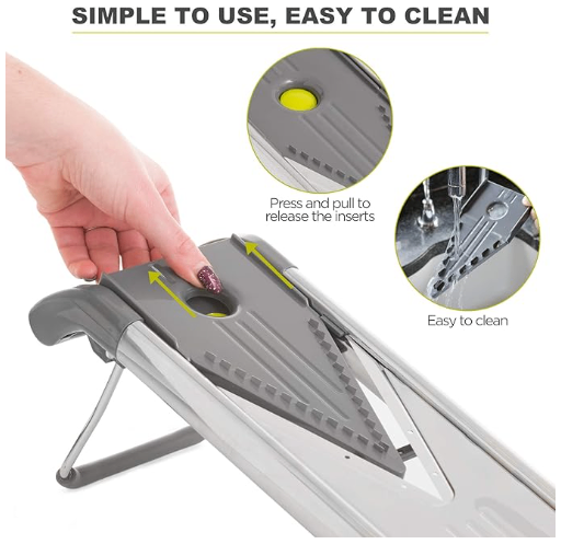 V Slicer Mandolin, 6 in 1 V Blade Vegetable Cutter And Shredder. Professional Mandoline for Chef.