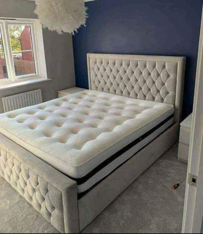A Selection Of Luxury Double Bed Frames With Memory Mattress Included Available Asap