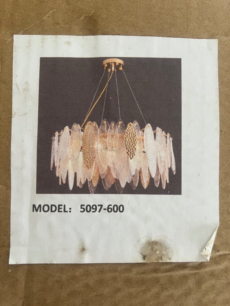 Ceiling light glass gold frame, circle frame
